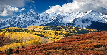 Rocky mountain range at sunrise